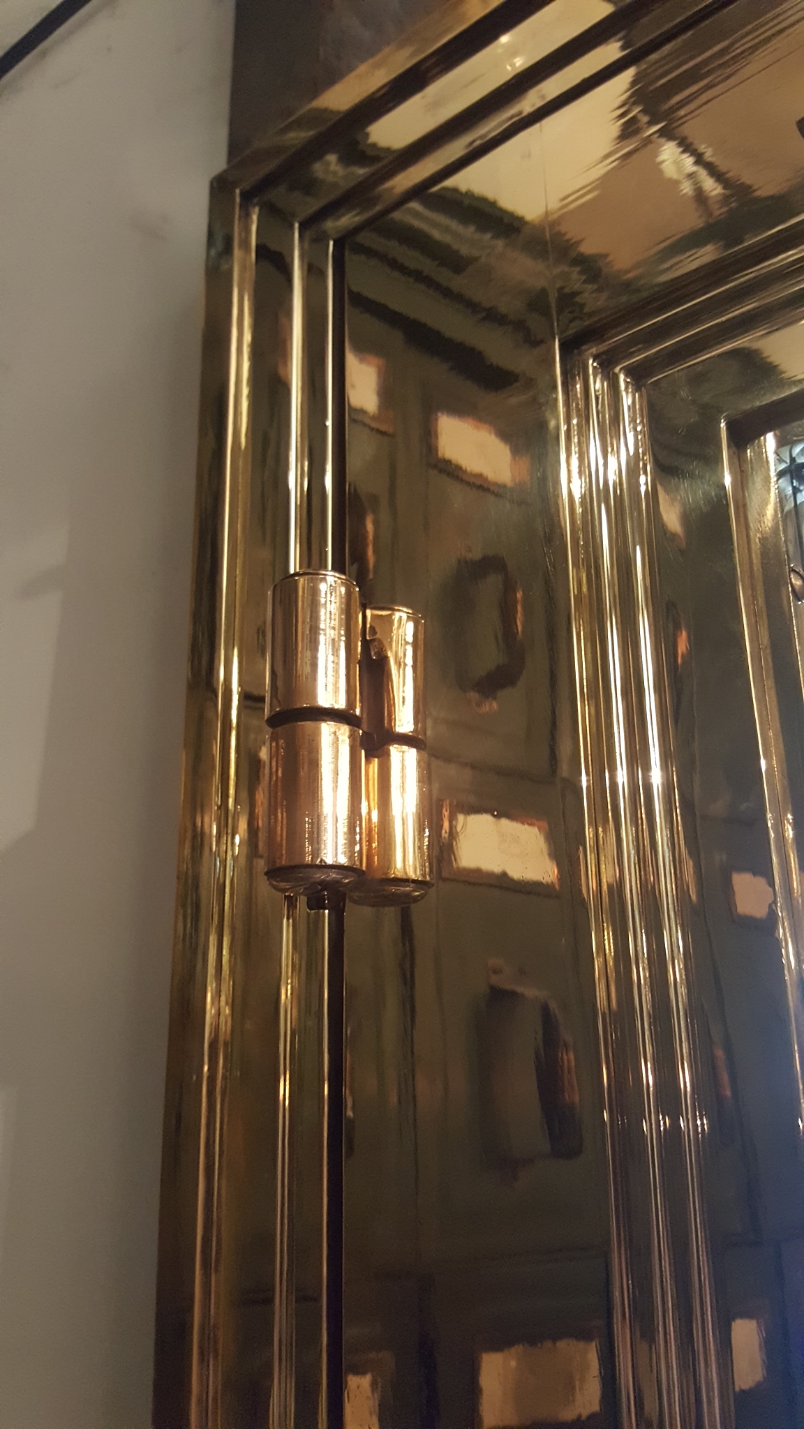 Bank Door With Frame In Solid Brass