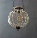 Click to view larger image of clear ribbed glass pendant (Image2)
