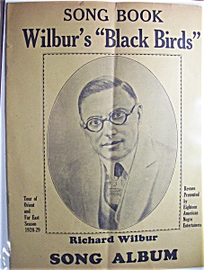 Sheet Music For 1928-29 Song Book Wilbur's Black Birds