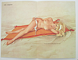 Alberto Vargas Pin Up Girl-january 1968-woman On Beach