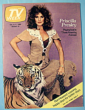 TV Week October 5-11, 1980 Priscilla Presley & Tiger (Image1)