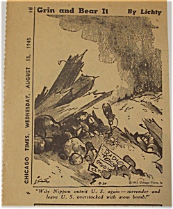 Political Cartoon - August 15, 1945 Japan Surrenders (Image1)