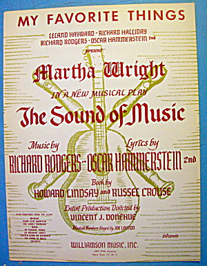 My Favorite Things Sheet Music 1959 The Sound Of Music