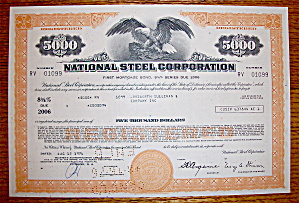 1976 National Steel Corporation $5000 Bond