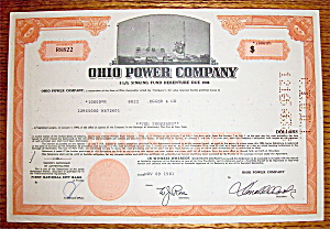 1966 Ohio Power Company $10,000 Debenture