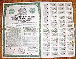1959 Power Authority Of New York Series H Bond