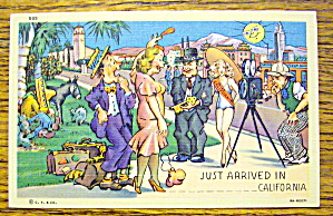 Husband And Wife Arriving In California Postcard (Image1)