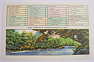 Busy Person's Correspondence Postcard (Image1)
