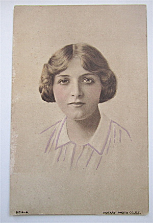 A Woman With Short Hair Face Shot Postcard