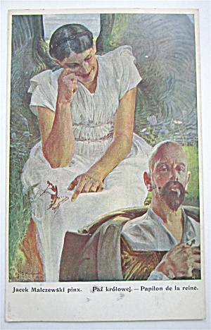 Woman Talking To Man By Jacek Malczewski Postcard