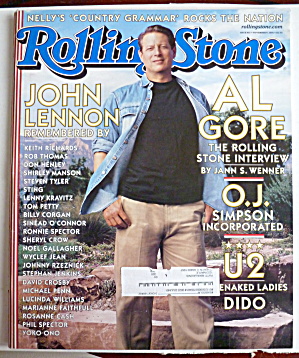 Rolling Stone Magazine November 9, 2000 Al Gore