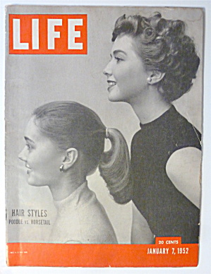 Life Magazine-january 7, 1952-hair Styles