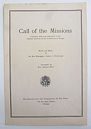 Sheet Music For 1944 Call Of The Missions