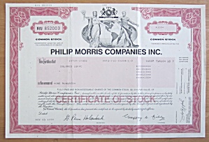 1999 Philip Morris Companies Inc Stock Certificate
