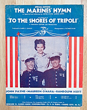 1932 The Marines' Hymn Sheet Music Shores Of Tripoli