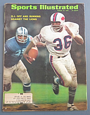 Sports Illustrated Magazine August 25, 1969 O. J.