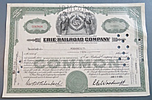 1946 Erie Railroad Company Stock Certificate