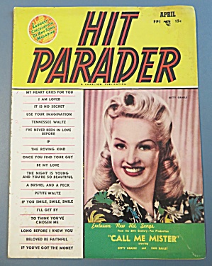 Hit Parader Magazine April 1951 Betty Grable Cover