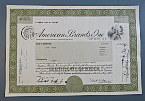 1978 American Brands Incorporated Stock Certificate