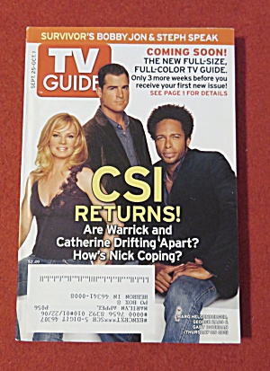 Tv Guide September 25 - October 1, 2005 Csi Returns