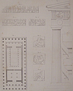Le Parthenon Ou Temple De Minerve A Athenes Lithograph