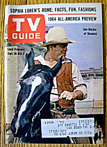 Tv Guide-september 26-october 2, 1964-dan Blocker