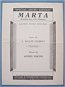 Sheet Music For 1932 Marta (Rambling Rose)
