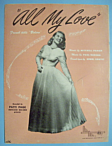 Sheet Music For 1950 All My Love (Image1)