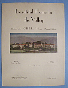 Sheet Music For 1931 Beautiful Home In The Valley