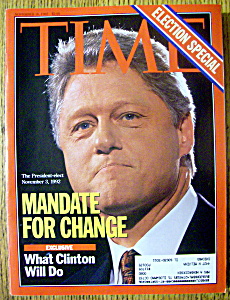 Time Magazine-november 16, 1992-president Bill Clinton