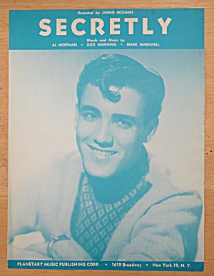 1958 Secretly Sheet Music (Jimmie Rodgers Cover)