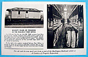 Postcard Of Burlington Train (Chicago World's Fair) (Image1)