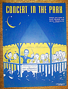 Sheet Music For 1939 Concert In The Park