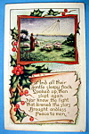 A Merry Christmas Postcard with Man & His Sheep