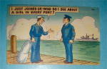 Click to view larger image of Two Service Men Talking On Pier Postcard (Image2)