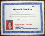 Click here to enlarge image and see more about item 16588: A Date In Time $10 Gift Certificate