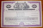 1968 United Utilities Inc. $5000 Debenture Note