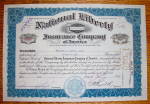 1936 National Liberty Insurance Co Stock Certificate