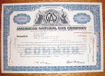 1961 American Natural Gas Company Stock Certificate