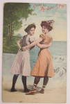Click to view larger image of Two Women Standing Side By Side Postcard (Image1)