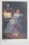 Click to view larger image of Woman Sitting And Thinking Postcard (Image3)