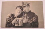 Two Men Drinking Together Postcard