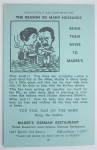 Click to view larger image of Reasons Husbands Bring Wives To Mader's Postcard (Image2)