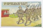 Click to view larger image of Amry Men Marching By Hamburger Stand (Image1)