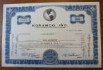 1965 Noramco Inc. Stock Certificate