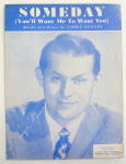Sheet Music 1954 Someday (You'll Want Me To Want You)
