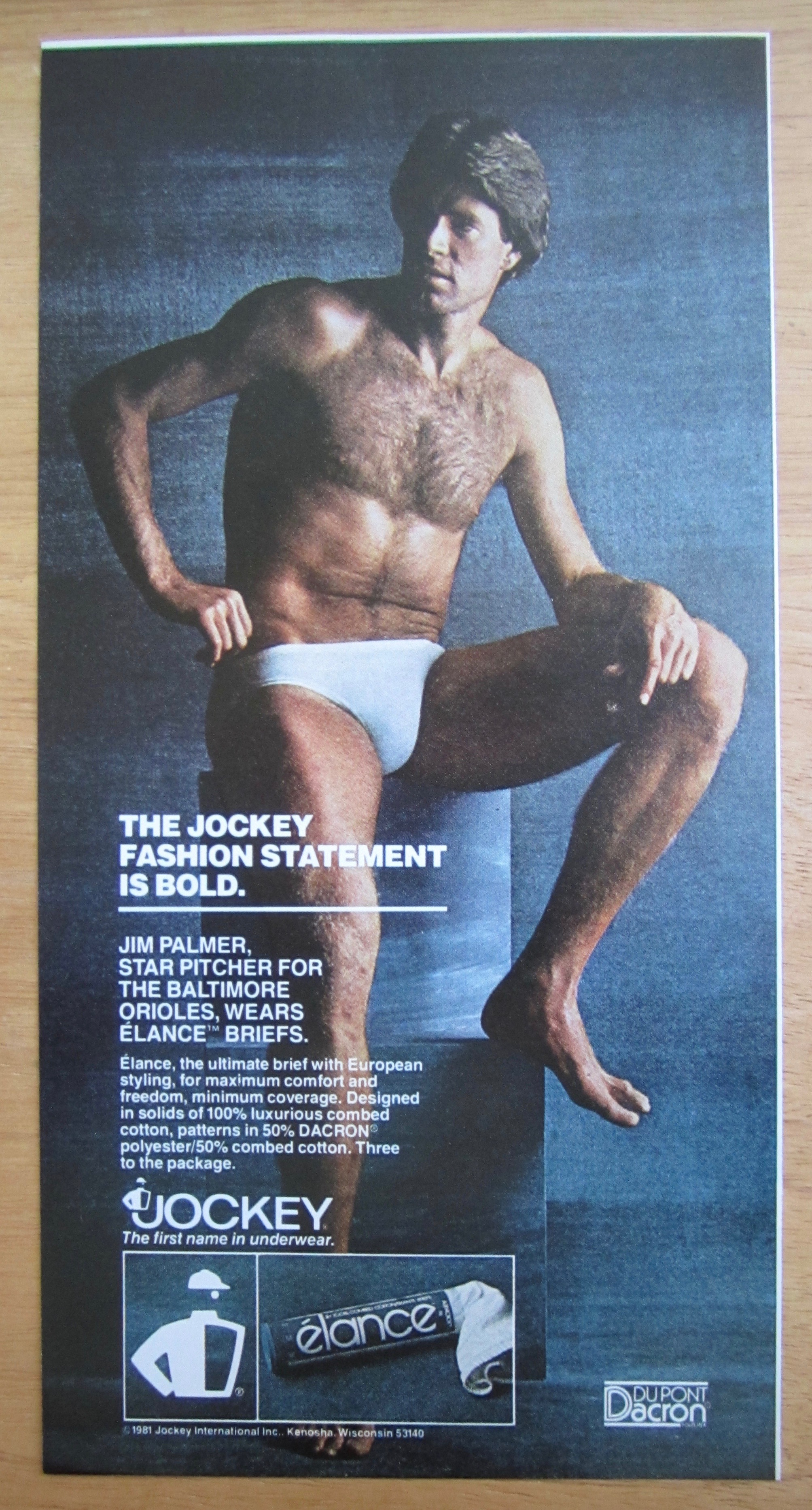 1981 Jockey Underwear with Star Pitcher Jim Palmer (Clothing) at Ads By Dee