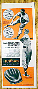 Vintage Ad: 1951 Wilson Sports Equipment W/bob Feller