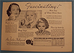 Vintage Ad: 1936 Max Factor W/hudson, Faye & Trevor