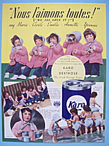 Vintage Ad: 1937 Karo Syrup W/ Dionne Quintuplets
